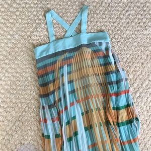 Anthropologie Abstract Pleated Maxi Dress